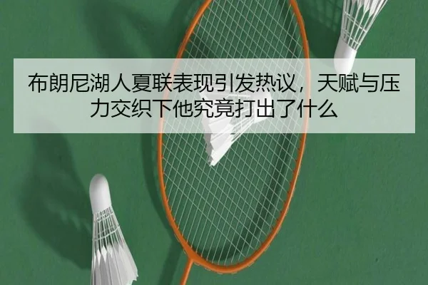 布朗尼湖人夏联表现引发热议，天赋与压力交织下他究竟打出了什么
